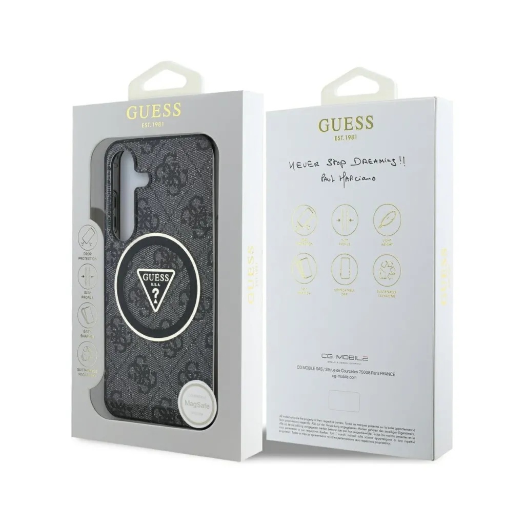 Guess maska MagSafe 4G Pattern Gold Ring Glitter