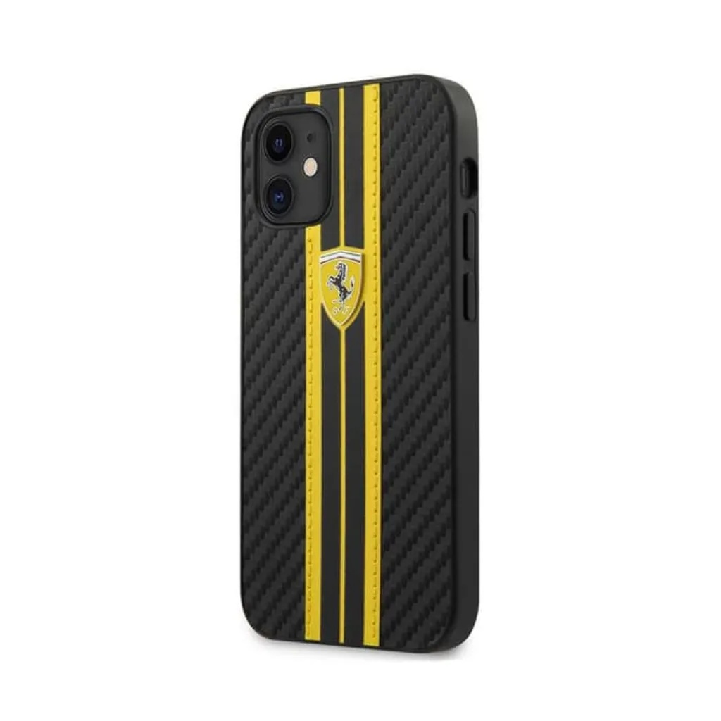 Ferrari maska Carbon Effect Yellow Stripes