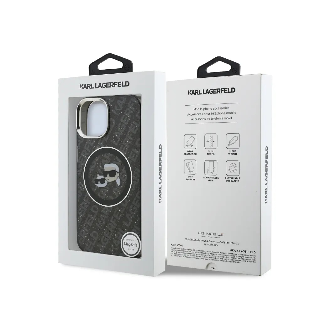 Karl Lagerfeld maska K&C Heads Glitter Logo MagSafe