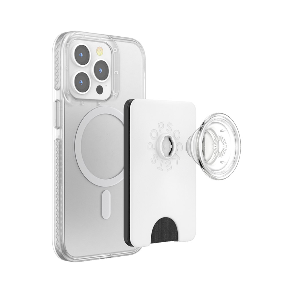 PopSockets držač za mobitel MagSafe White Clear Wallet