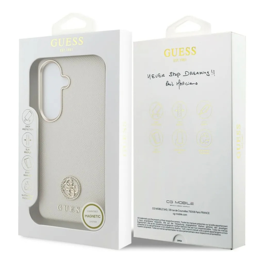 Guess maska MagSafe Rhinestone Round Logo