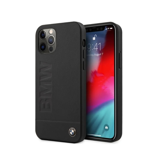 BMW Phone Case Hot Stamped Metal Logo (iPhone 12 Pro Max, black)