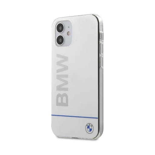 BMW Phone Case Blue Horizontal Line (iPhone 12 Mini, white)