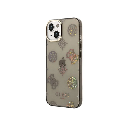 Guess maska Peony Glitter Electroplated Camera (iPhone 14 Plus, crno)