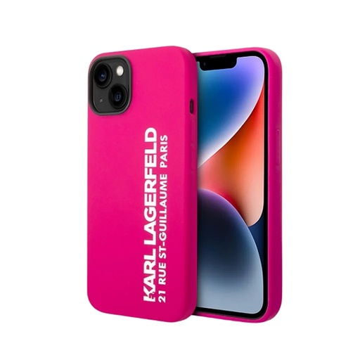 Karl Lagerfeld maska Elongated RSG Liquid (iPhone 14, ružičasto)
