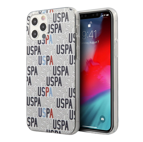 U.S. Polo Assn. Phone Case Logo Mania Print (iPhone 12/12 Pro, white)