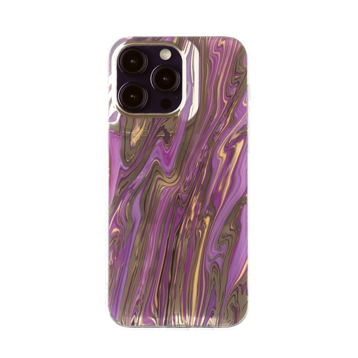 Phone Case Golden Marble (iPhone 14, pink)