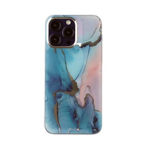 Phone Case Golden Marble (iPhone 14 Plus, pink/green)