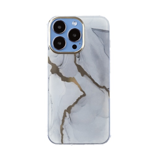 Phone Case Golden Marble (iPhone 14 Plus, grey)