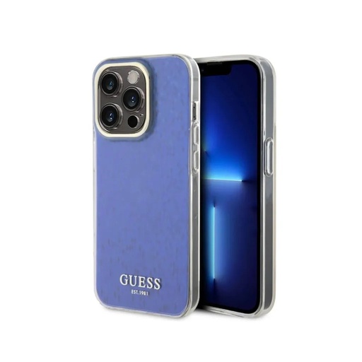Guess maska Faceted Mirror Disco (iPhone 15 Pro, plavo)