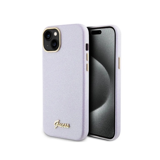 Guess Phone Case Glitter Camera Frame (iPhone 15 Plus, pink)