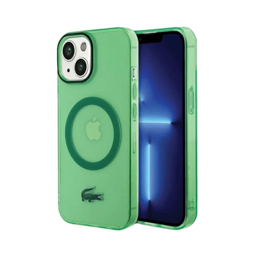 Lacoste Phone Case MagSafe Transparent (iPhone 15 Plus, green)