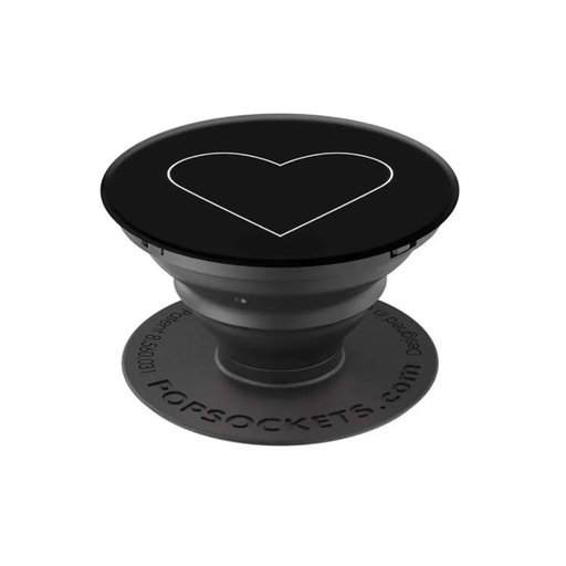 PopSockets držač za mobitel White Heart Black (crno/bijelo)