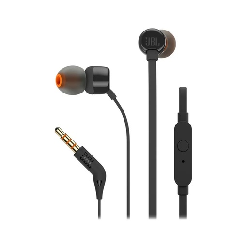 JBL Earphones Tune 110 (black, 1 m, wired earphones)