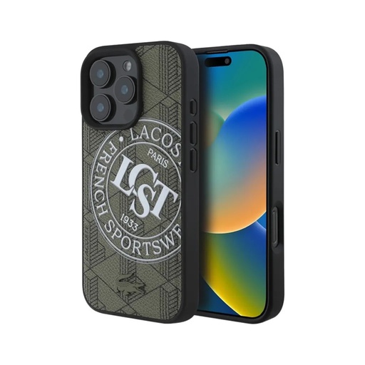 Lacoste Phone Case MagSafe Mono Sportswear (iPhone 16 Pro Max, olive green)