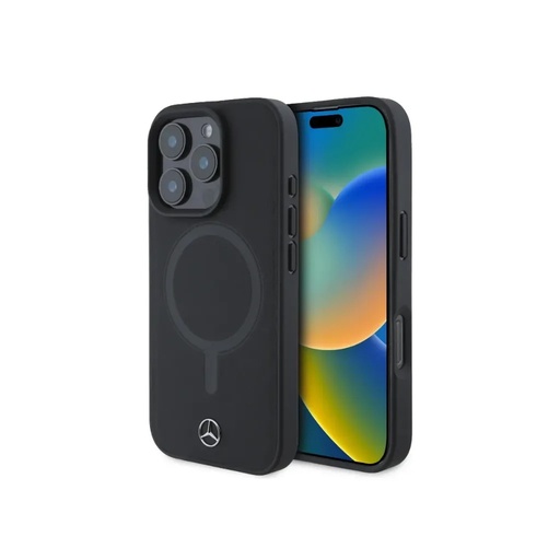 Mercedes-Benz Phone Case MagSafe Smooth Leather (iPhone 16 Pro, black)