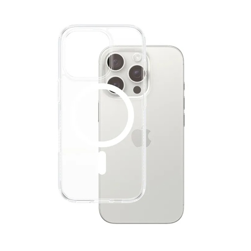 PanzerGlass Phone Case MagSafe Transparent (iPhone 16 Pro, white)