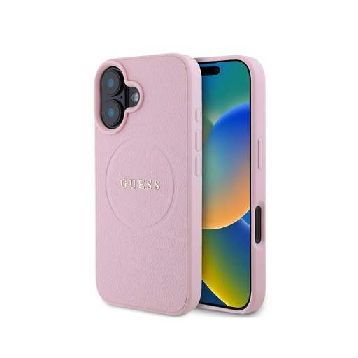 Guess maska MagSafe Grained Gold Ring (iPhone 16 Pro Max, zeleno)