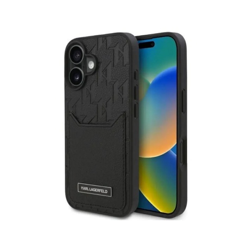Karl Lagerfeld maska Hot Stamped Monogram Cardslot (iPhone 16 Pro, crno)