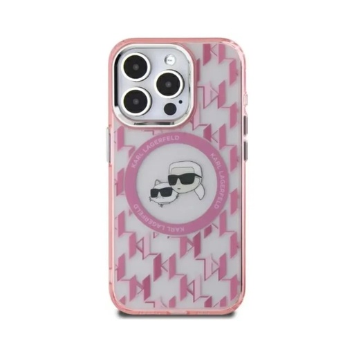 Karl Lagerfeld Phone Case K&C Heads Monogram MagSafe (iPhone 16 Pro, pink)