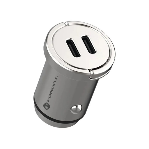 Forcell Car Adapter F-Energy Mini 2 x USB C (silver)