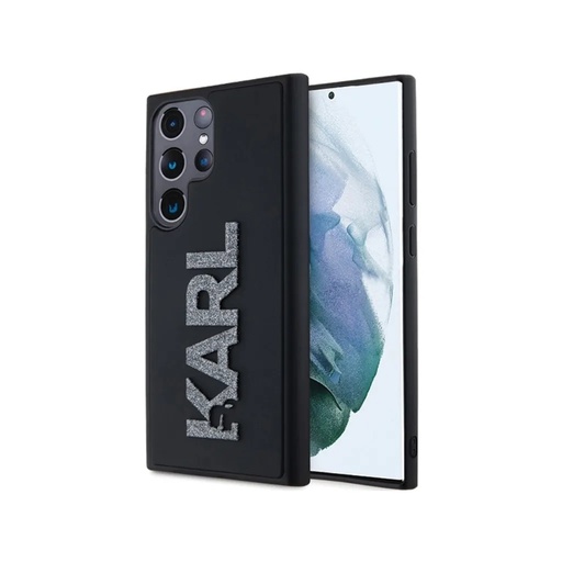 Karl Lagerfeld Phone Case 3D Rubber Glitter Logo (Samsung S24 Ultra, black)
