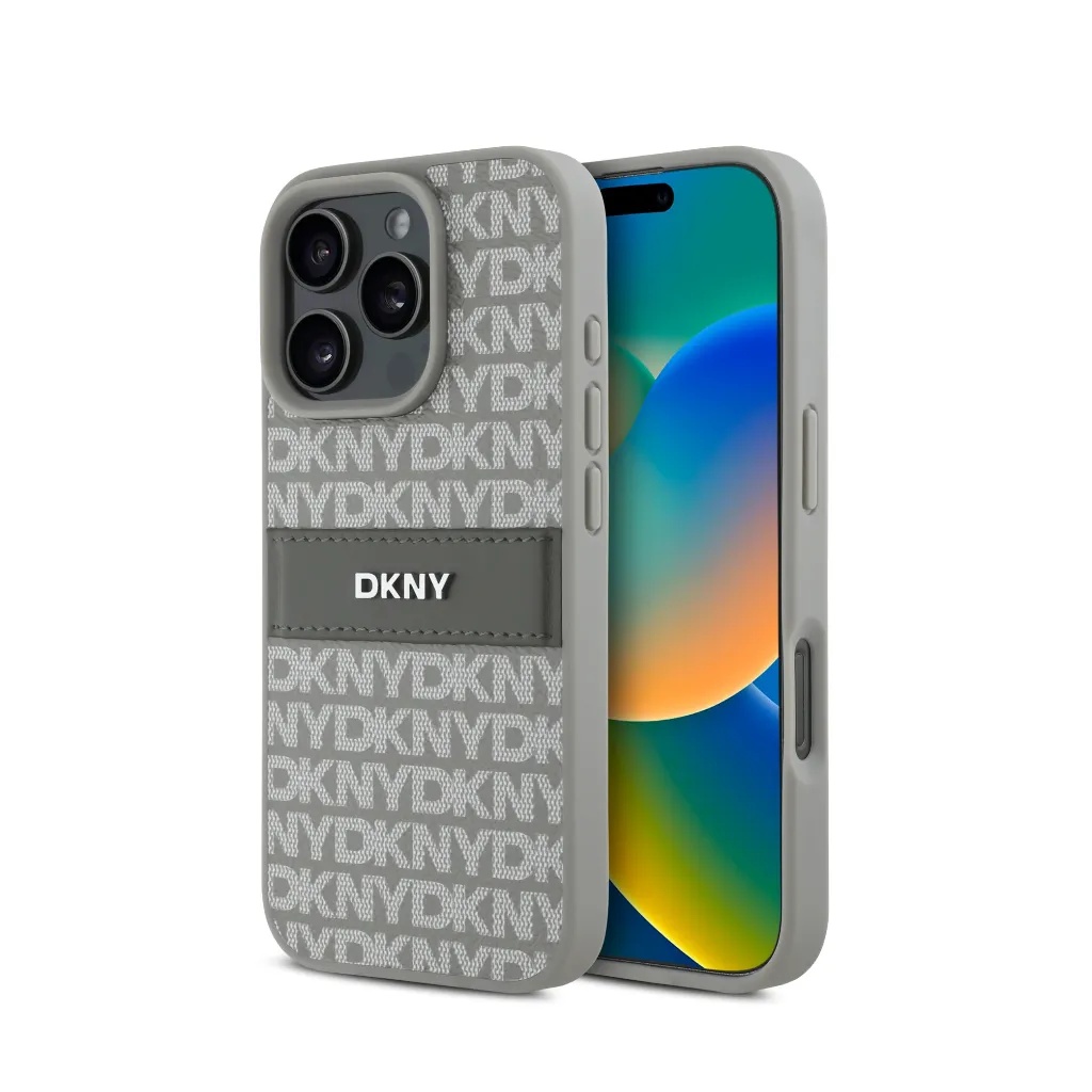 DKNY Phone Case Repeat Pattern Tonal Stripe