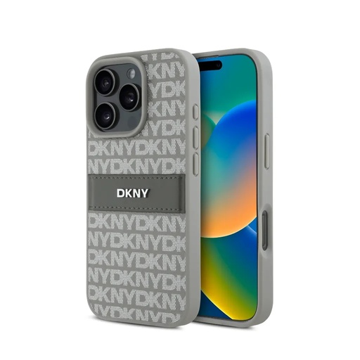 DKNY maska Repeat Pattern Tonal Stripe (iPhone 16 Pro, bež)
