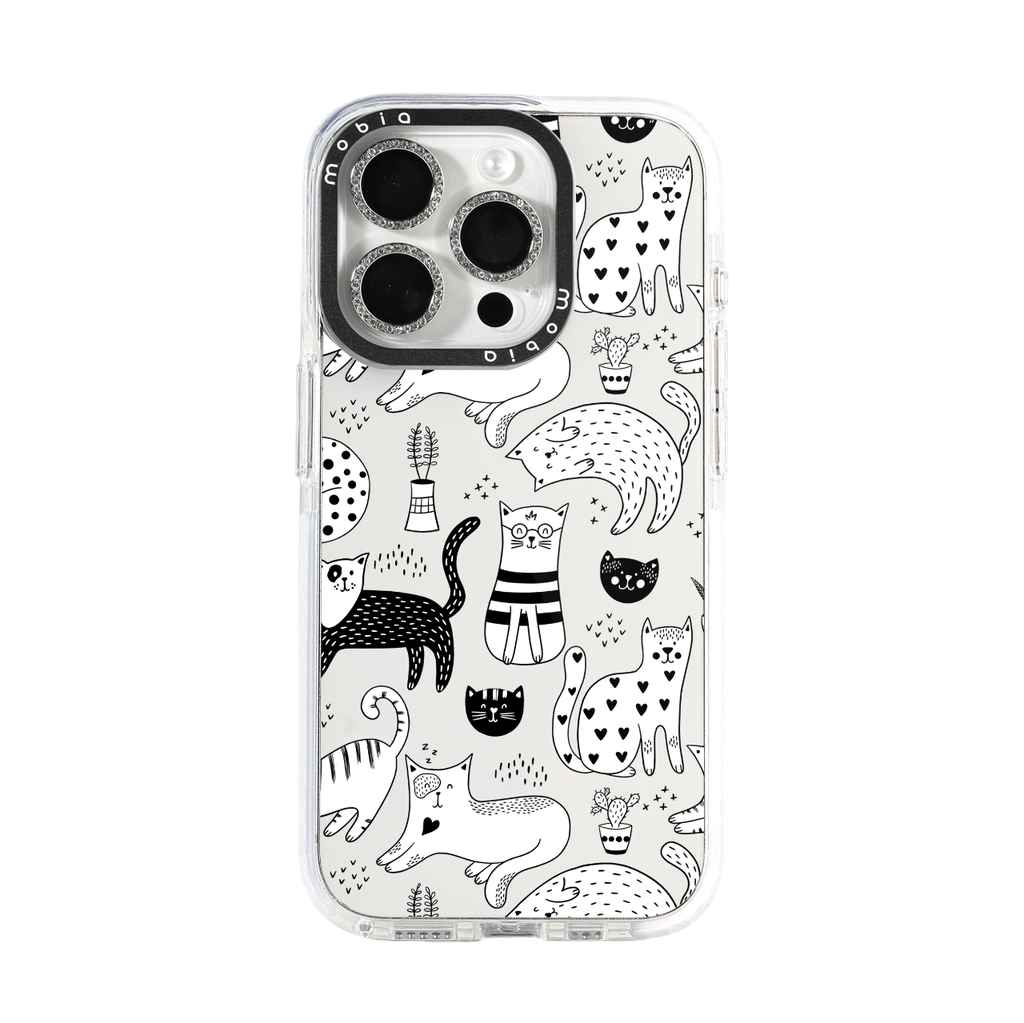 Phone Case Pattern B&W Cats
