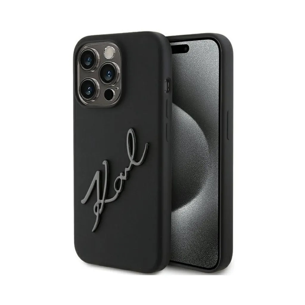 Karl Lagerfeld Phone Case Metal Signature Liquid