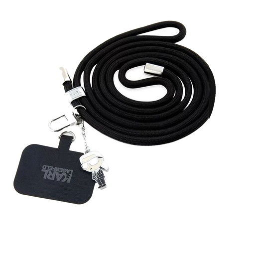 Karl Lagerfeld Cable Cord/Phone Strap Ikonik Charm USB C - USB C (black, 1.5 m)