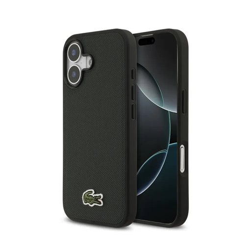 Lacoste Phone Case MagSafe Woven Petit Logo (iPhone 17, dark green)