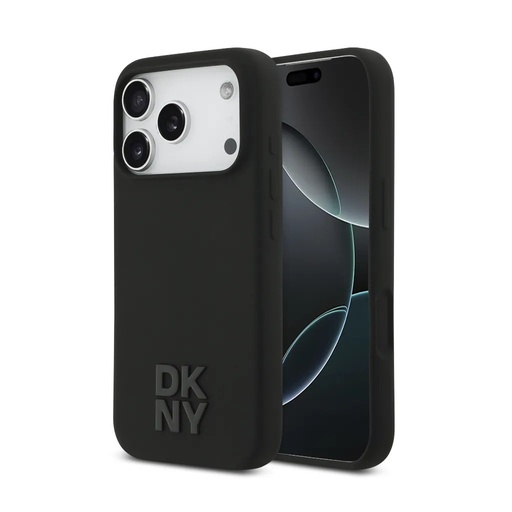 DKNY Phone Case MagSafe Metal Stack Logo (iPhone 17 Pro, black)