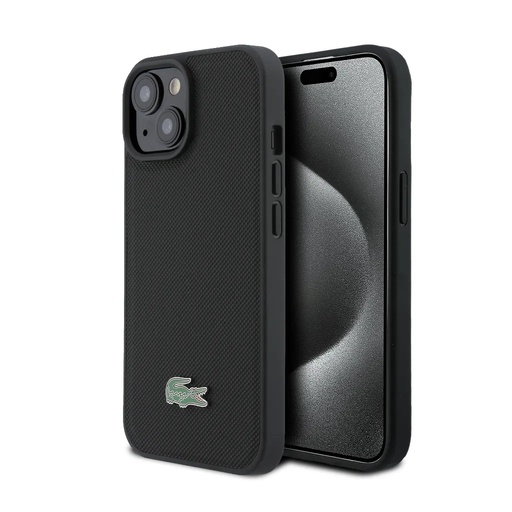 Lacoste maska MagSafe Petit Lacquer Logo (iPhone 15 Pro, crno)