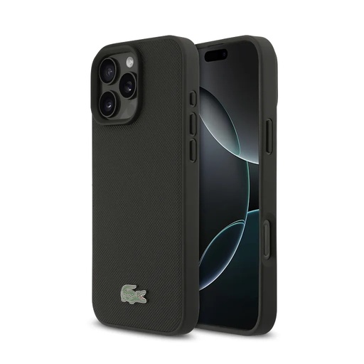 Lacoste maska MagSafe Petit Lacquer Logo (iPhone 16 Pro, crno)