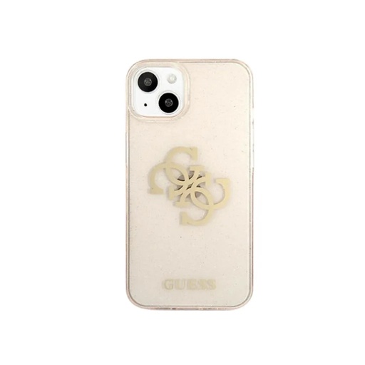 Guess Phone Case Glitter Gold 4G Logo (iPhone 13, gold)