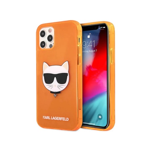 Karl Lagerfeld maska Choupette Fluorescent (iPhone 13 Pro, narančasto)