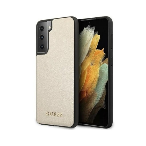 Guess Phone Case Iridescent Leather (Samsung S21+, gold)