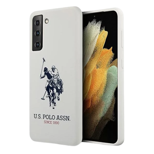 U.S. Polo Assn. Phone Case Horse Logo Liquid (Samsung S21, white)