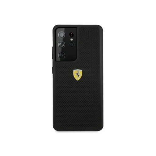 Ferrari maska Metal Logo Perforated (Samsung S21 Ultra, crno)